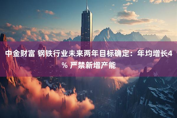 中金财富 钢铁行业未来两年目标确定：年均增长4% 严禁新增产能