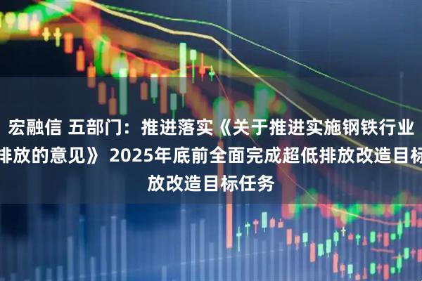 宏融信 五部门：推进落实《关于推进实施钢铁行业超低排放的意见》 2025年底前全面完成超低排放改造目标任务